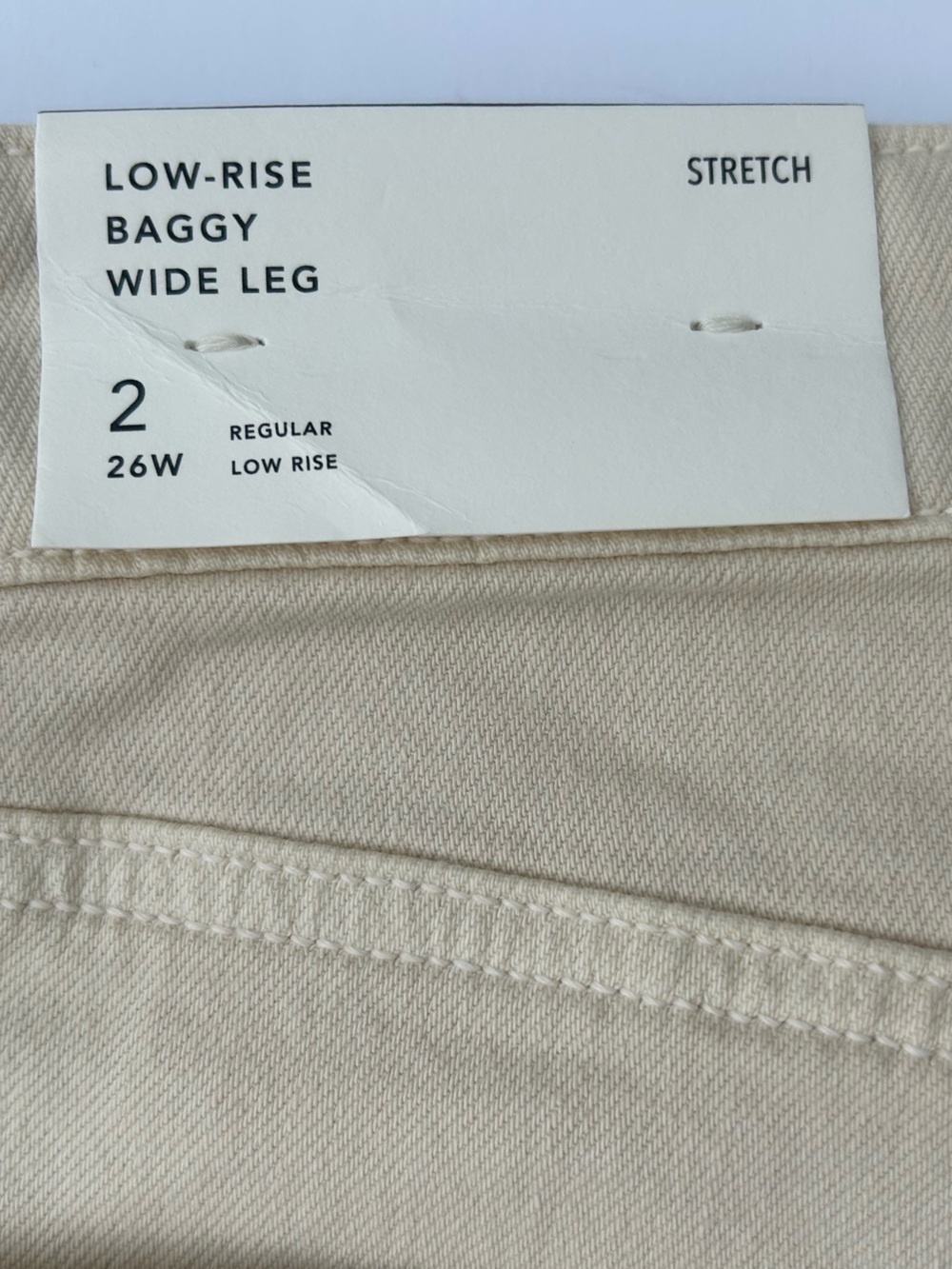 NWT🌷American Eagle Outfitters Low-Rise Baggy Wide Leg Pants in Cream/ Ecru - Picture 7 of 8